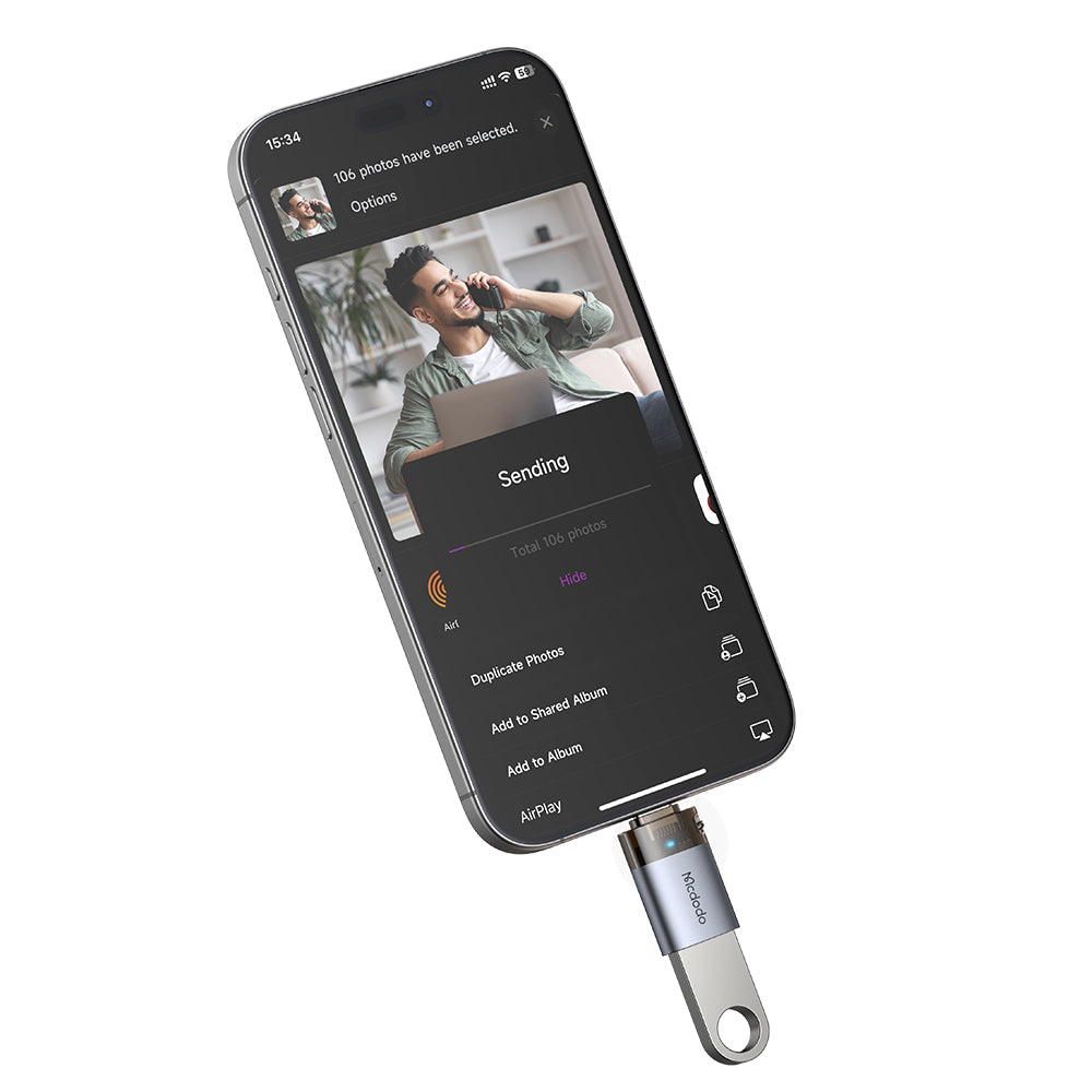 OTG adapter USB-C - USB-A McDodo OT-7400, črn