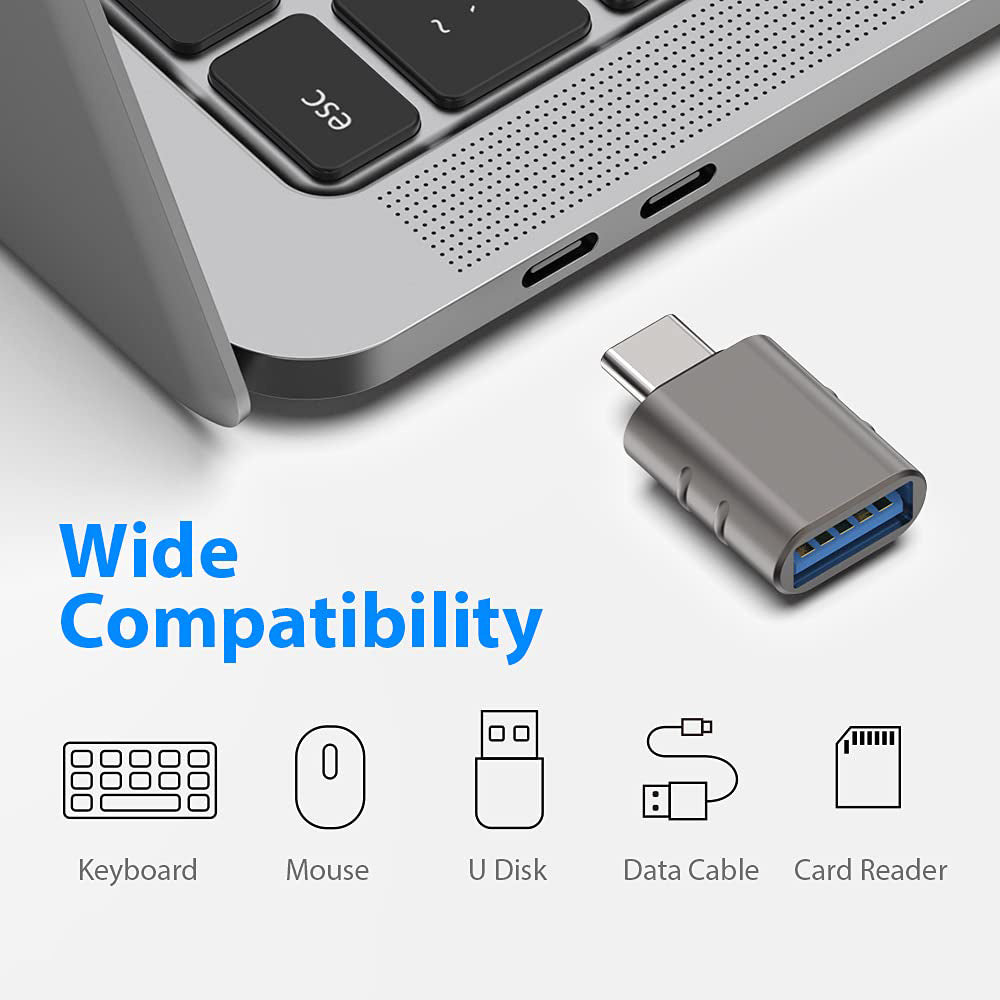 OTG USB-C to USB-A Adapter Techsuit A10 SlateVolt, Gray
