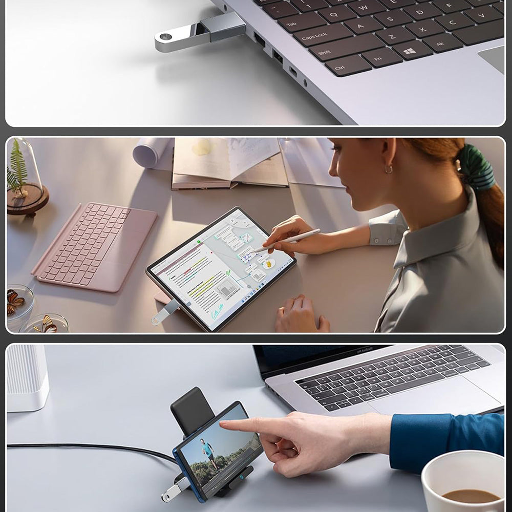 OTG adapter USB-C - USB-A Techsuit A8 SlateVolt, Siv