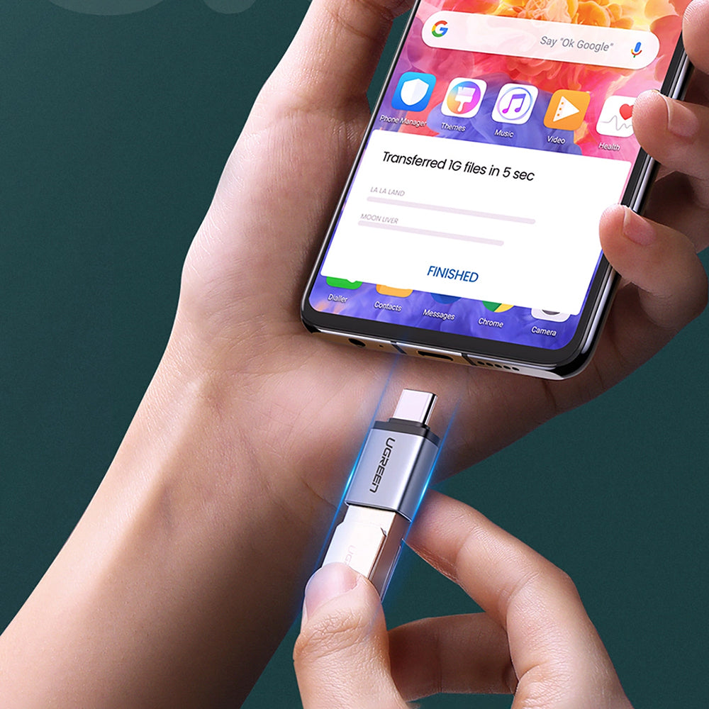 OTG adapter USB-C - USB-A UGREEN US270 (50283), Siv