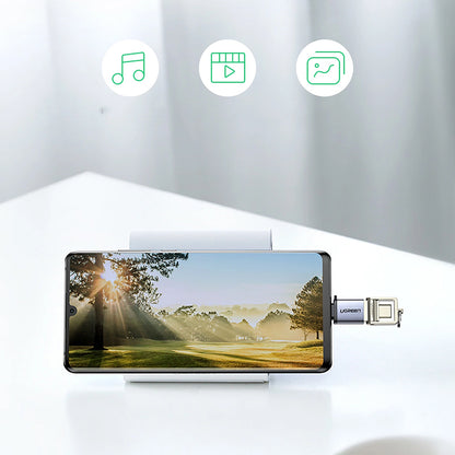 OTG adapter USB-C - USB-A UGREEN US270 (50283), Siv