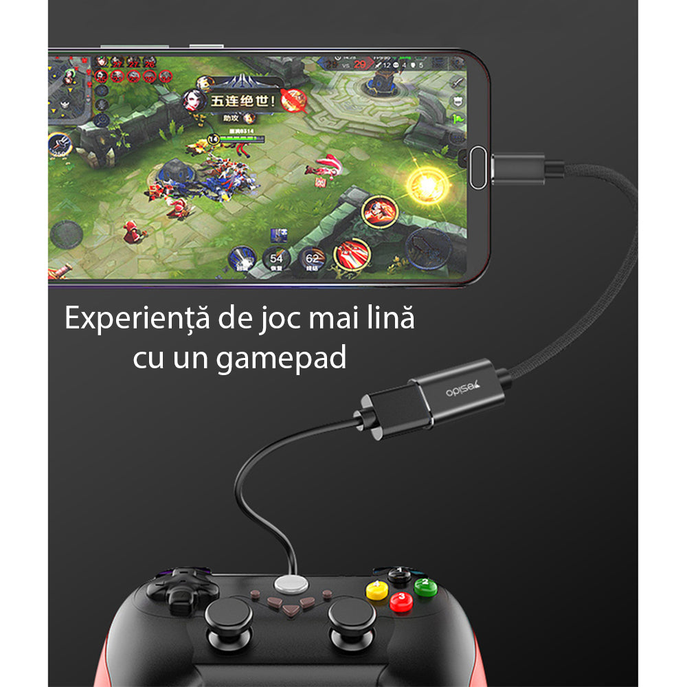 Adaptor OTG USB-C - USB-A Yesido GS01, Črn