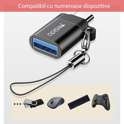 OTG adapter USB-C - USB-A Yesido GS06, črn