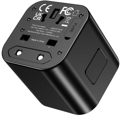 Omrežni adapter XO Design WL28 Travel US / UK / AU / CN / EU, Črn