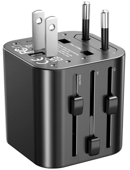 Omrežni adapter XO Design WL28 Travel US / UK / AU / CN / EU, Črn