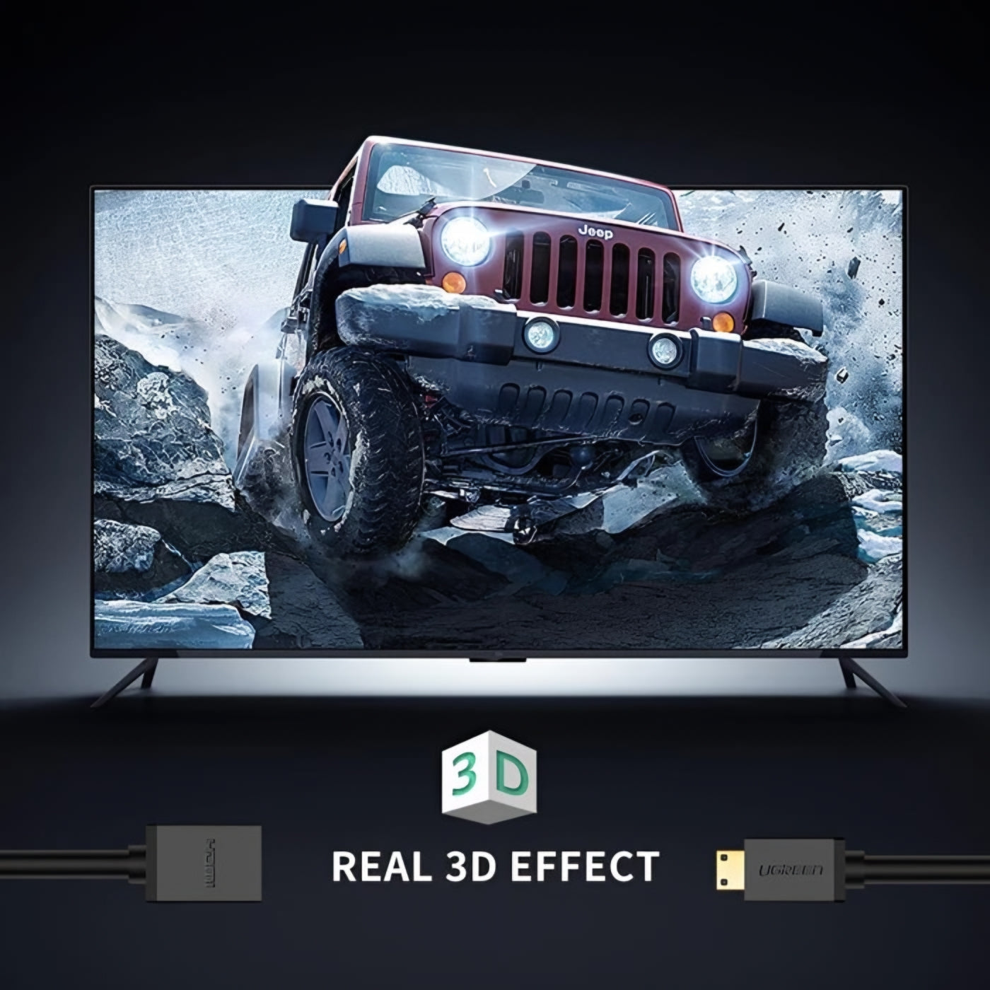 Video adapter UGREEN 20137, miniHDMI - HDMI, 4K, črn