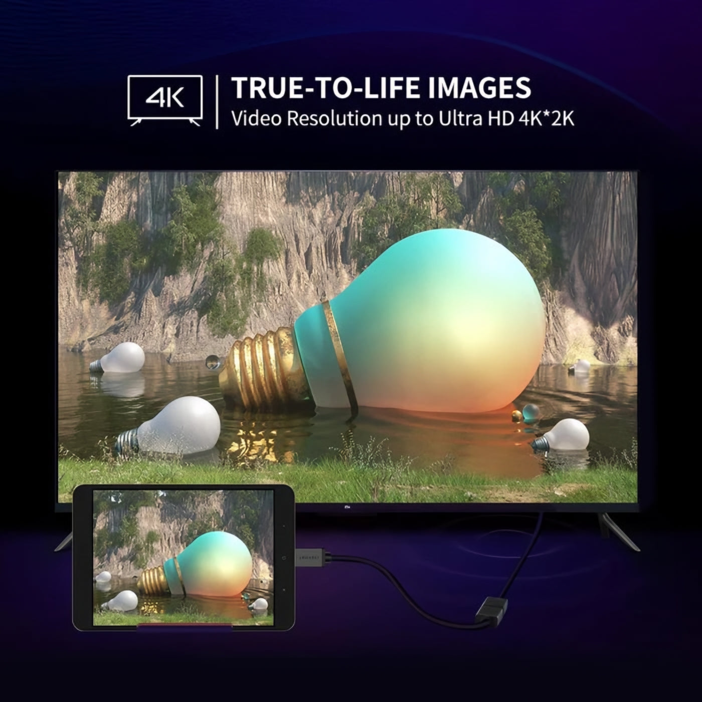 Video adapter UGREEN 20137, miniHDMI - HDMI, 4K, črn