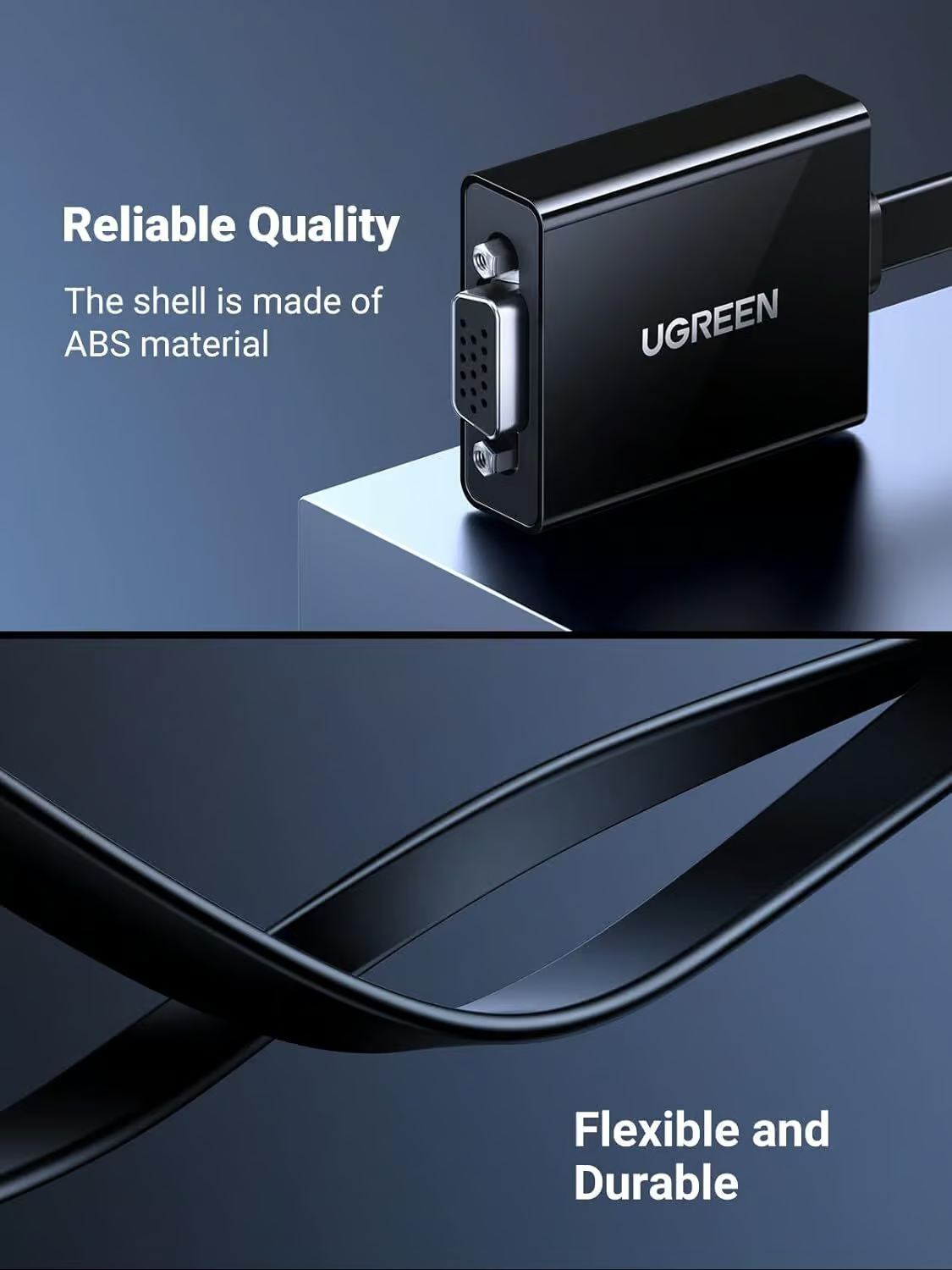 Video adapter UGREEN CM611 (90813), HDMI - VGA, 1080P, Črna