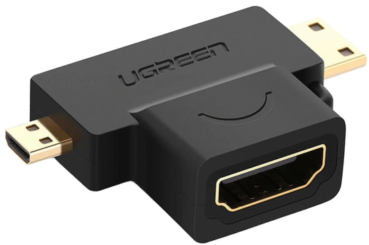 Video adapter UGREEN HD129, miniHDMI / microHDMI - HDMI, 1080P, Črn