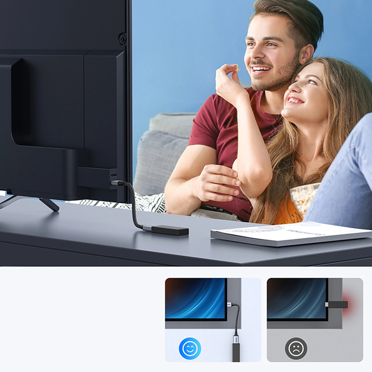 Video adapter UGREEN HD165, HDMI - HDMI, 8K, Siv