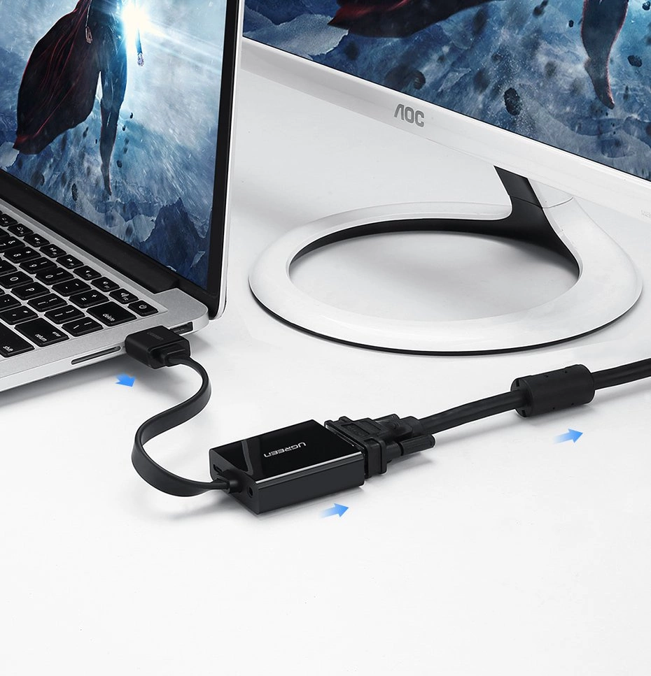 Video adapter UGREEN MM103 (40248), HDMI - VGA, 1080P, Črn