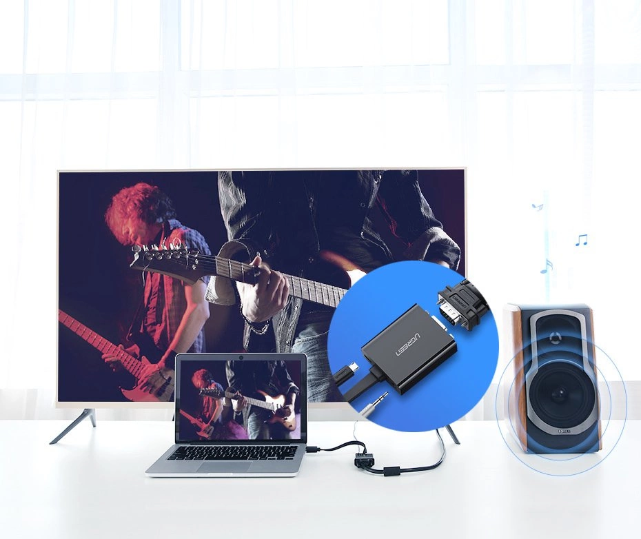 Video adapter UGREEN MM103 (40248), HDMI - VGA, 1080P, Črn