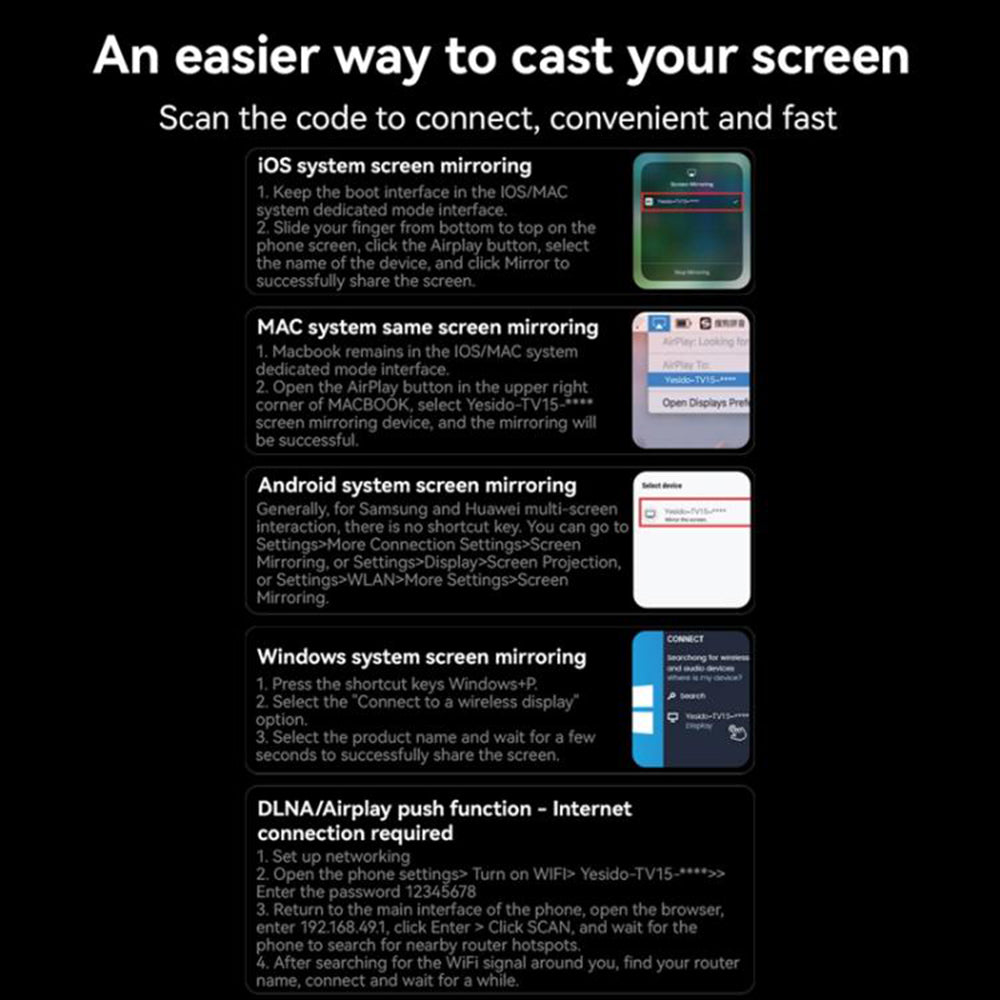 Yesido TV15 Grey Multimedia Wireless Adapter