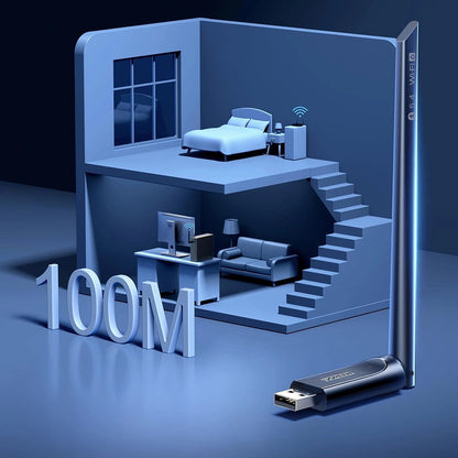 Brezžični adapter UGREEN AX900 (75109), Dual Band, Wi-Fi 6, 600Mbps, črn