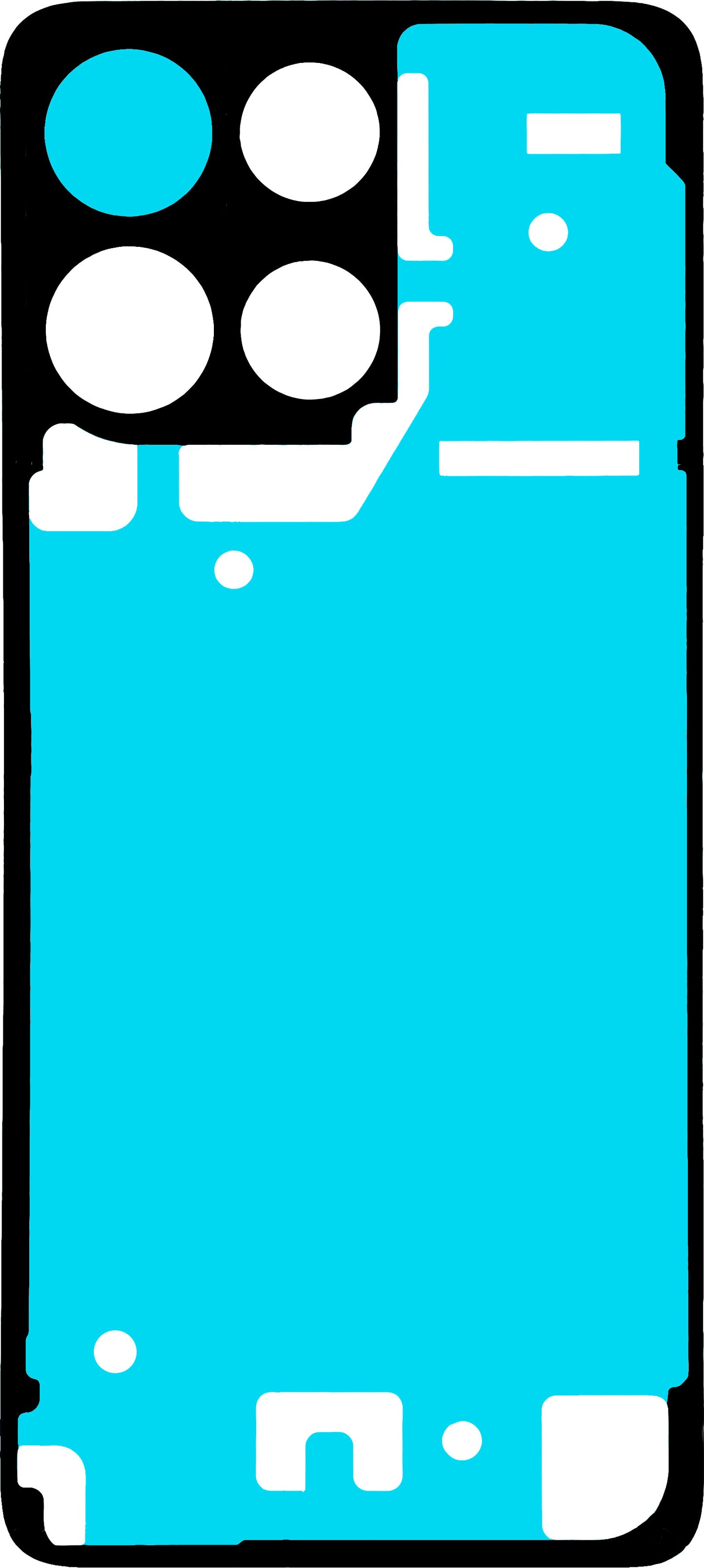 Lepilo za pokrov baterije Motorola Moto G17, Service Pack S948F12616