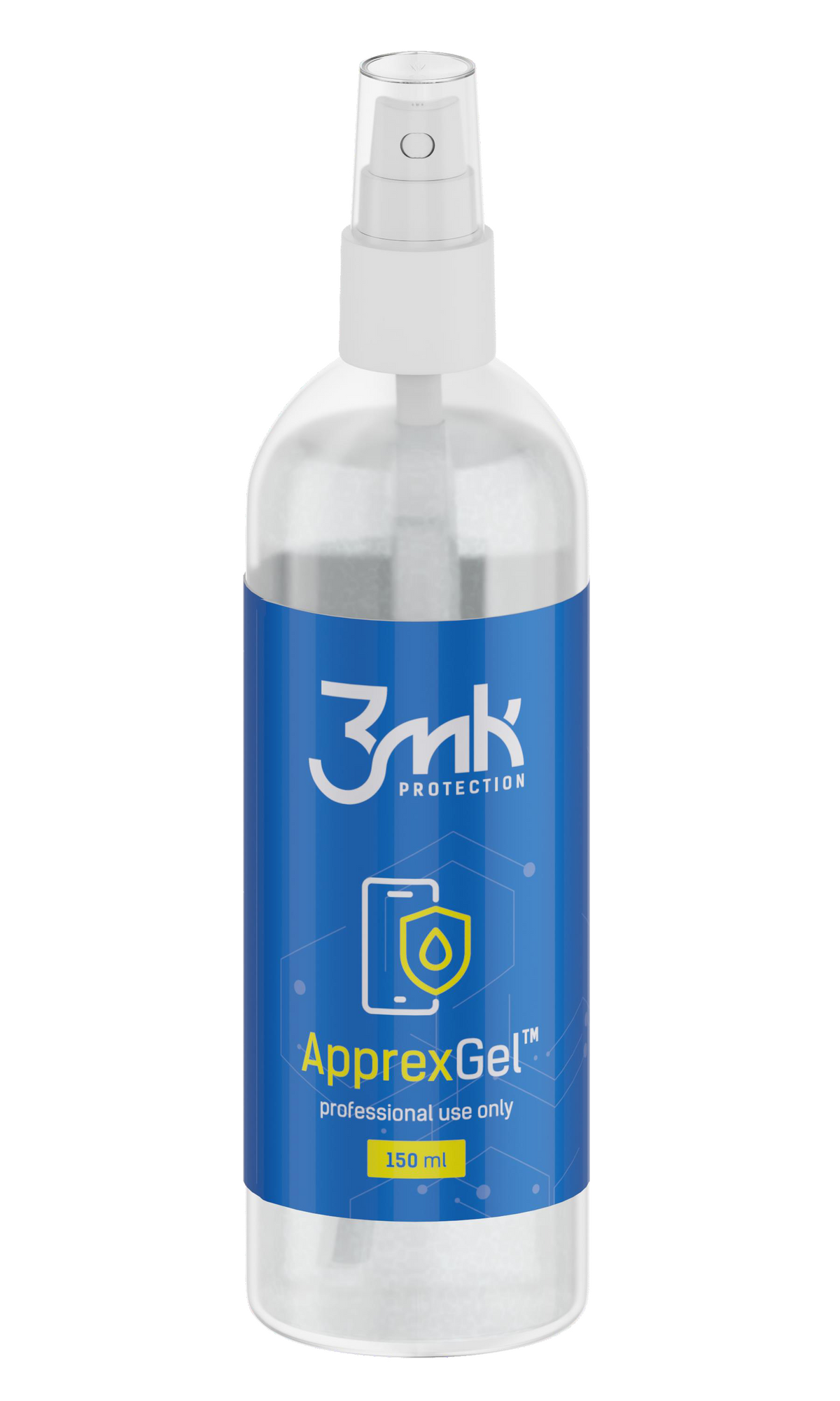 Gelna raztopina 3MK ApprexGel za namestitev zaščitne folije iz plastike/silikona, 150 ml