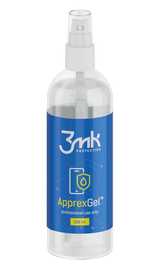 Gelna raztopina 3MK ApprexGel za namestitev zaščitne folije iz plastike/silikona, 150 ml