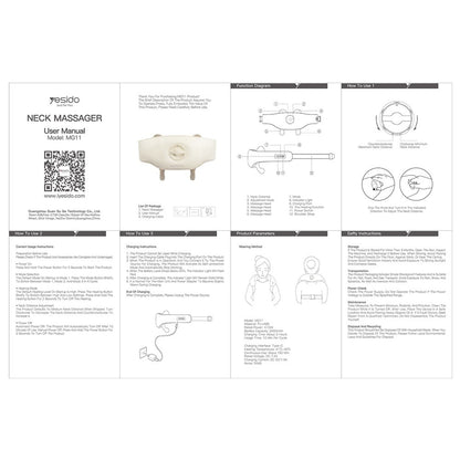 Masažna naprava za vrat Yesido MG11, Bež