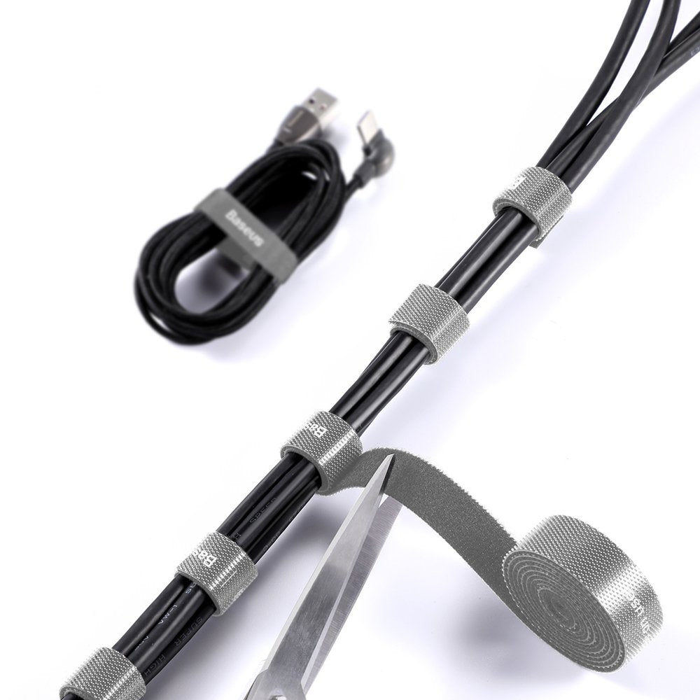 Organizator kablov Baseus Circle, Velcro, 3m, Siv ACMGT-F0G