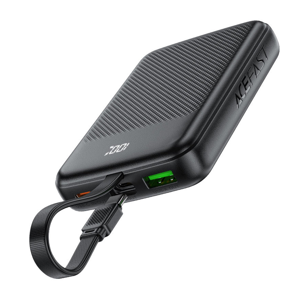 Zunanja baterija Acefast M13, 10000mAh, 22.5W, QC + PD, 1 x USB-A - 2 x USB-C, črna