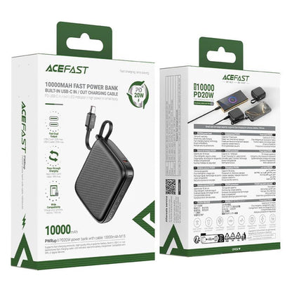 Zunanja baterija Acefast M15, 10000mAh, 20W, PD, 2 x USB-C, črna