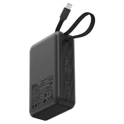 Zunanja baterija Acefast M21, 20000mAh, 65W, QC + PD, 1 x USB-A - 2 x USB-C, črna