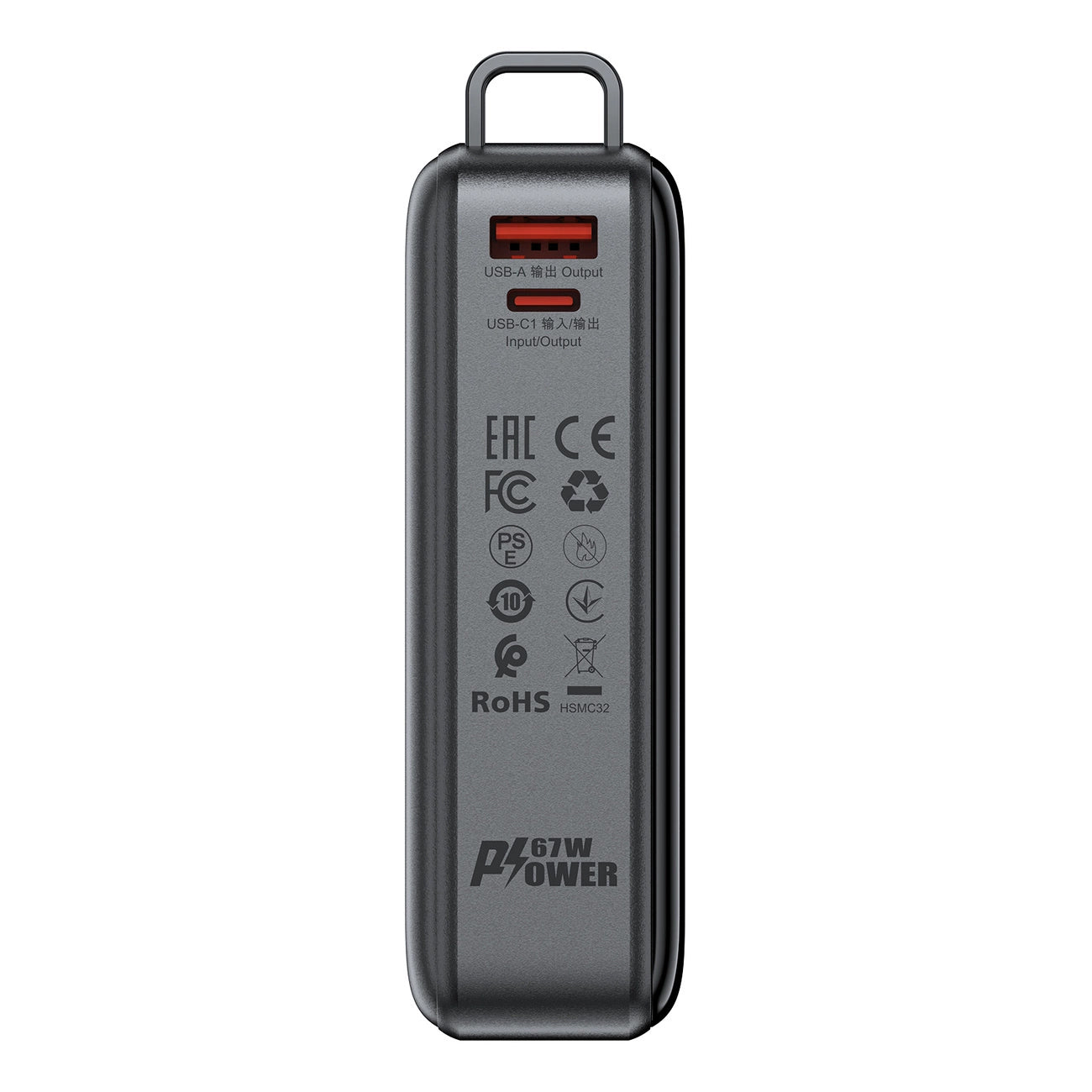 Zunanja baterija Acefast M4, 20000mAh, 67W, PD, 1 x USB-A - 2 x USB-C, črna