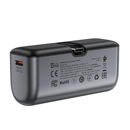 Zunanji akumulator Acefast M9, 5000mAh, 20W, PD, 2 x USB-C, črn