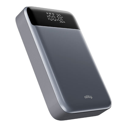Zunanja baterija Allity. APB-200 PocketPower, 19200mAh, 130W, QC + PD, 1 x USB-A - 2 x USB-C, Siva
