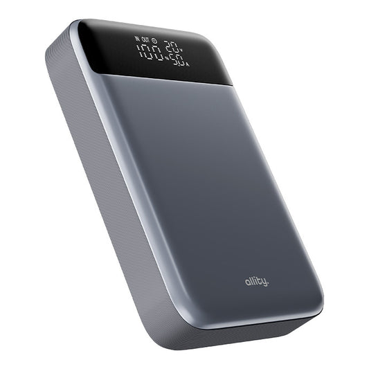 Zunanja baterija Allity. APB-200 PocketPower, 19200mAh, 130W, QC + PD, 1 x USB-A - 2 x USB-C, Siva