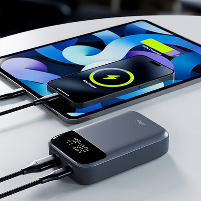 Zunanja baterija Allity. APB-200 PocketPower, 10000mAh, 33W, QC + PD, 1 x USB-A - 1 x USB-C, Siva