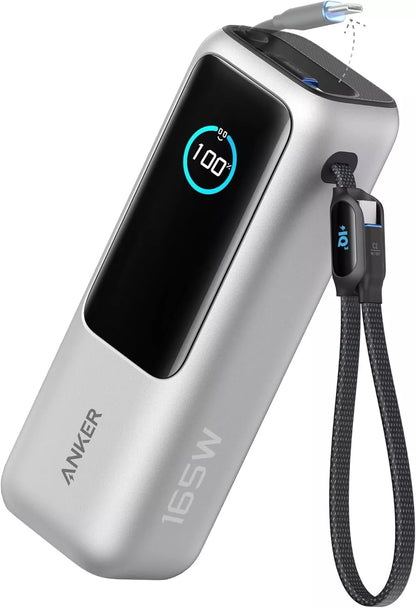 Zunanja baterija Anker, 25000mAh, 165W, QC + PD, 1 x USB-A - 3 x USB-C, Srebrna, Ponovno zapakirano A1695H41