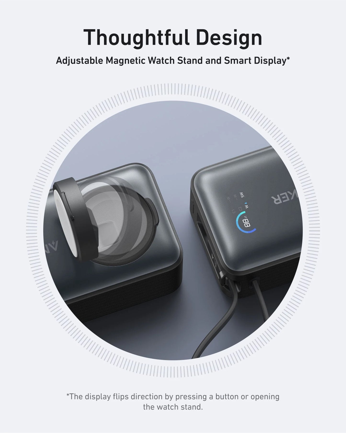 Zunanja baterija Anker MagGo, 10000 mAh, 35 W, PD + QI, 1 x QI - 2 x USB-C, črna A1657011