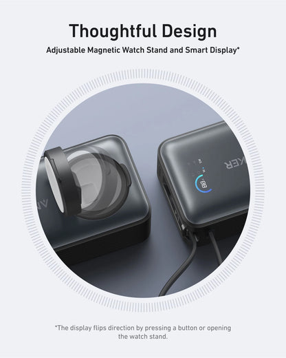 Zunanja baterija Anker MagGo, 10000 mAh, 35 W, PD + QI, 1 x QI - 2 x USB-C, črna A1657011