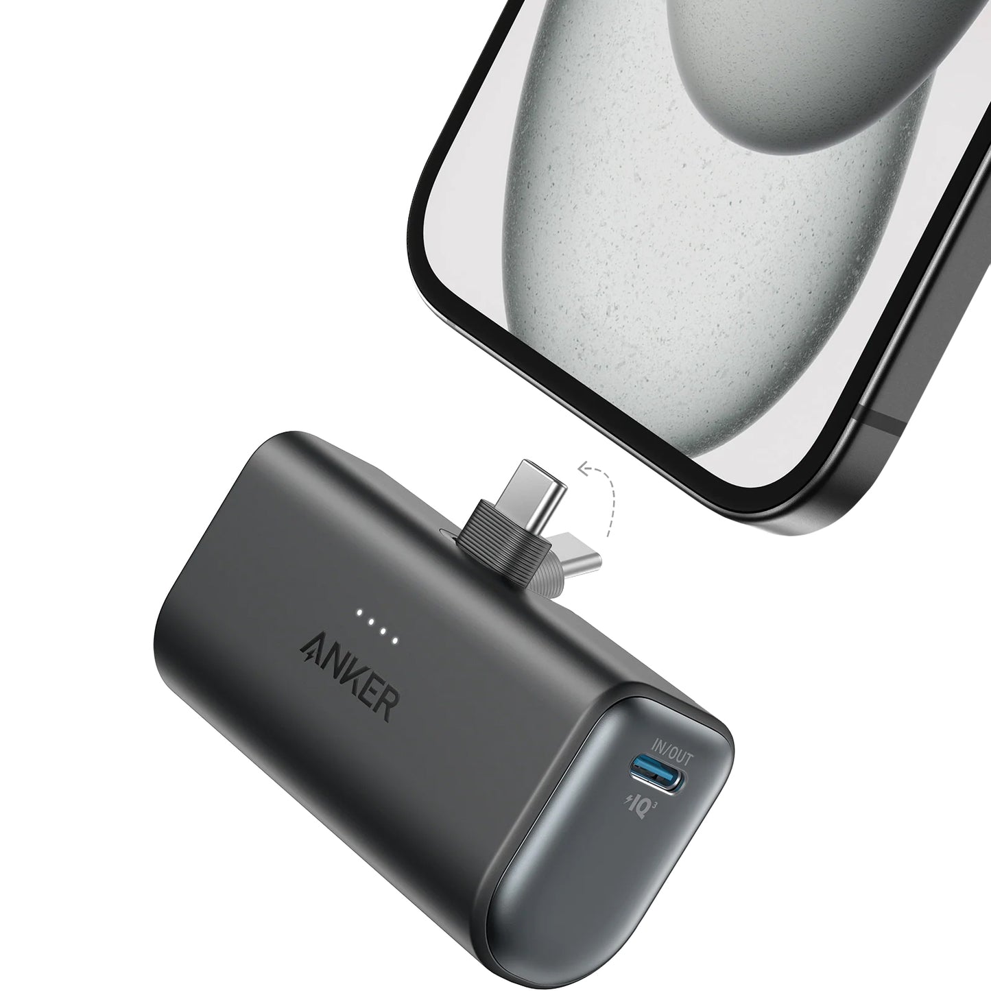 Zunanja baterija Anker Nano, 5000mAh, 22.5W, PD, 2 x USB-C, Črna A1653H11