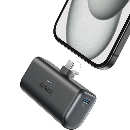 Zunanja baterija Anker Nano, 5000mAh, 22.5W, PD, 2 x USB-C, Črna A1653H11