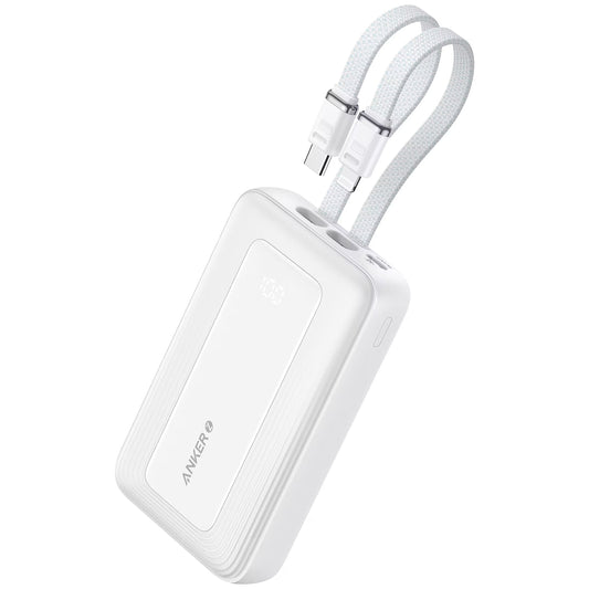 Zunanja baterija Anker PowerCore, 20000mAh, 30W, QC + PD, 1 x Lightning - 1 x USB-A - 2 x USB-C, Bela A1681H21