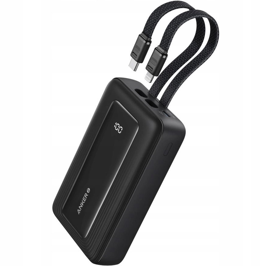 Zunanja baterija Anker PowerCore, 10000mAh, 30W, QC + PD, 1 x Lightning - 1 x USB-A - 2 x USB-C, Črna A1680G11
