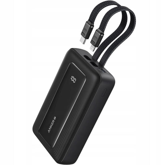 Zunanja baterija Anker PowerCore, 10000mAh, 30W, QC + PD, 1 x Lightning - 1 x USB-A - 2 x USB-C, Črna A1680G11