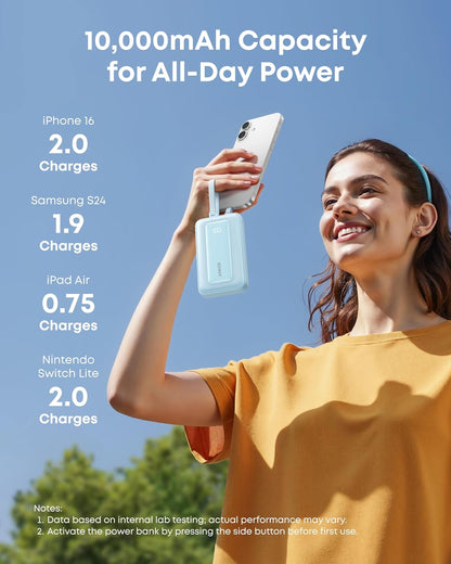 Zunanja baterija Anker Zolo, 10000mAh, 35W, QC + PD, 1 x USB-A - 2 x USB-C, Črna A1680H12