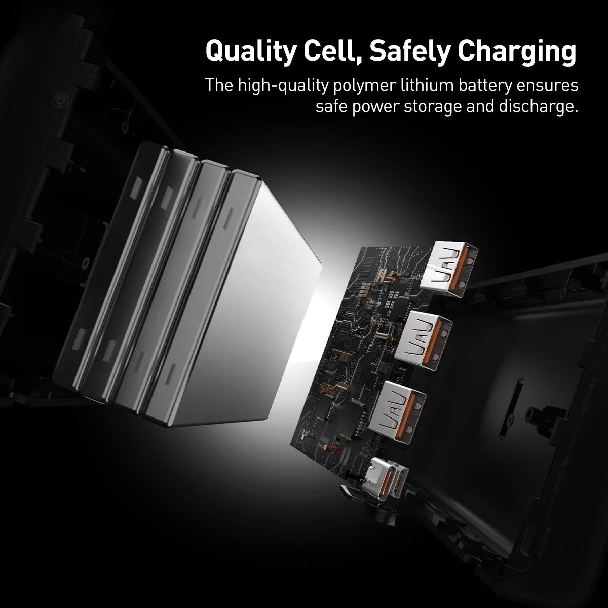 Zunanja baterija Baseus Adaman, 40000mAh, 22.5W, QC + PD, 1 x USB-C - 3 x USB-A, Črna