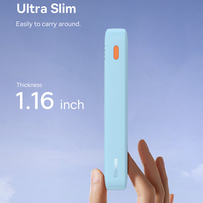 Baseus Airpow External Battery, 20000mAh, 20W, QC + PD, 1 x USB-A - 1 x USB-C, Blue P10022804313-00