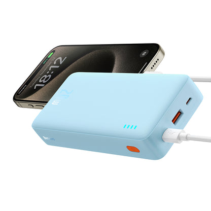 Baseus Airpow External Battery, 20000mAh, 20W, QC + PD, 1 x USB-A - 1 x USB-C, Blue P10022804313-00
