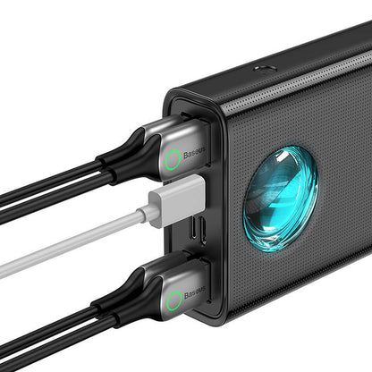 Zunanja baterija Baseus Amblight Digital Display, 30000mAh, 65W, QC + PD, 1 x USB-C - 4 x USB-A, Črna PPLG000101
