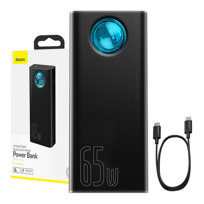 Zunanja baterija Baseus Amblight Digital Display, 30000mAh, 65W, QC + PD, 1 x USB-C - 4 x USB-A, Črna PPLG000101