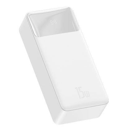Zunanja baterija Baseus Bipow, 30000mAh, 15W, 1 x USB-C - 2 x USB-A, Bela PPBD050202