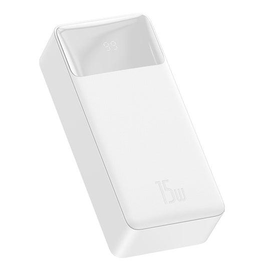 Zunanja baterija Baseus Bipow, 30000mAh, 15W, 1 x USB-C - 2 x USB-A, Bela PPBD050202