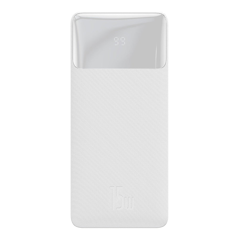 Zunanja baterija Baseus Bipow, 30000mAh, 15W, 1 x USB-C - 2 x USB-A, Bela PPBD050202
