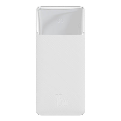 Zunanja baterija Baseus Bipow, 30000mAh, 15W, 1 x USB-C - 2 x USB-A, Bela PPBD050202