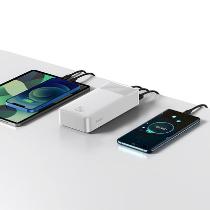 Zunanja baterija Baseus Bipow, 30000mAh, 15W, 1 x USB-C - 2 x USB-A, Bela PPBD050202